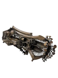 Brutalist Patinated Metal Abstract Sculpture by Frans de Boer Lichtveld, 1964